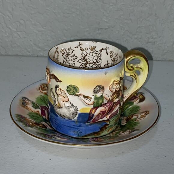 VTG SGK China Demitasse Teapot Teacup Saucer Complete Set For 6 Occupied Japan - Picture 4 of 9